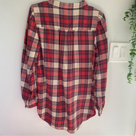 Anthropologie Medford Plaid Flannel Button-Up Top Size 4 - Picture 7 of 9